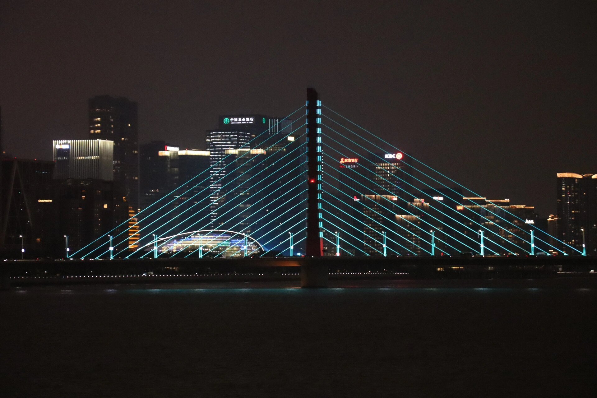 夜游钱塘江(一) 在杭州,我还搭乘了游轮,夜游了钱塘江.