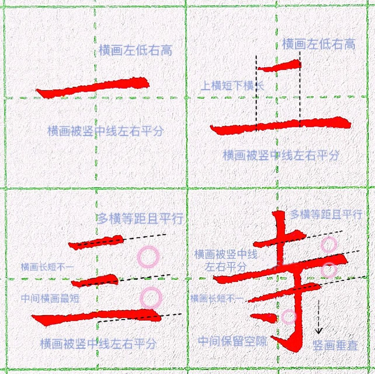 毛笔横的写法运笔图解图片