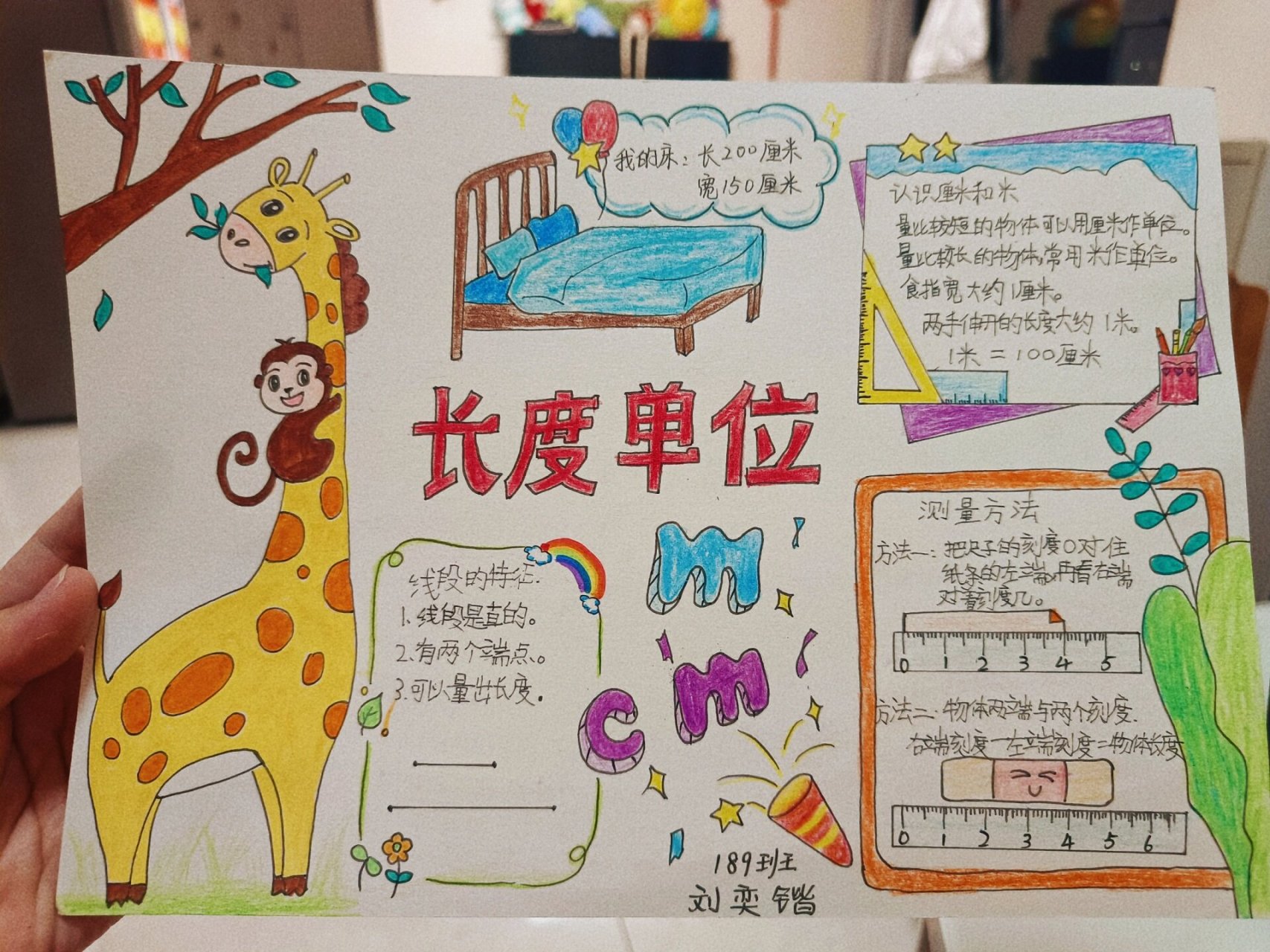 二年级长度单位思维导图 你们的手抄报交了吗?