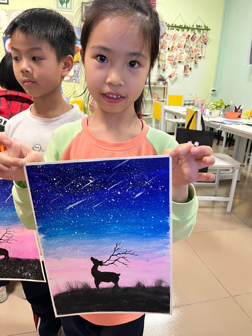 创意少儿水粉画《星空》