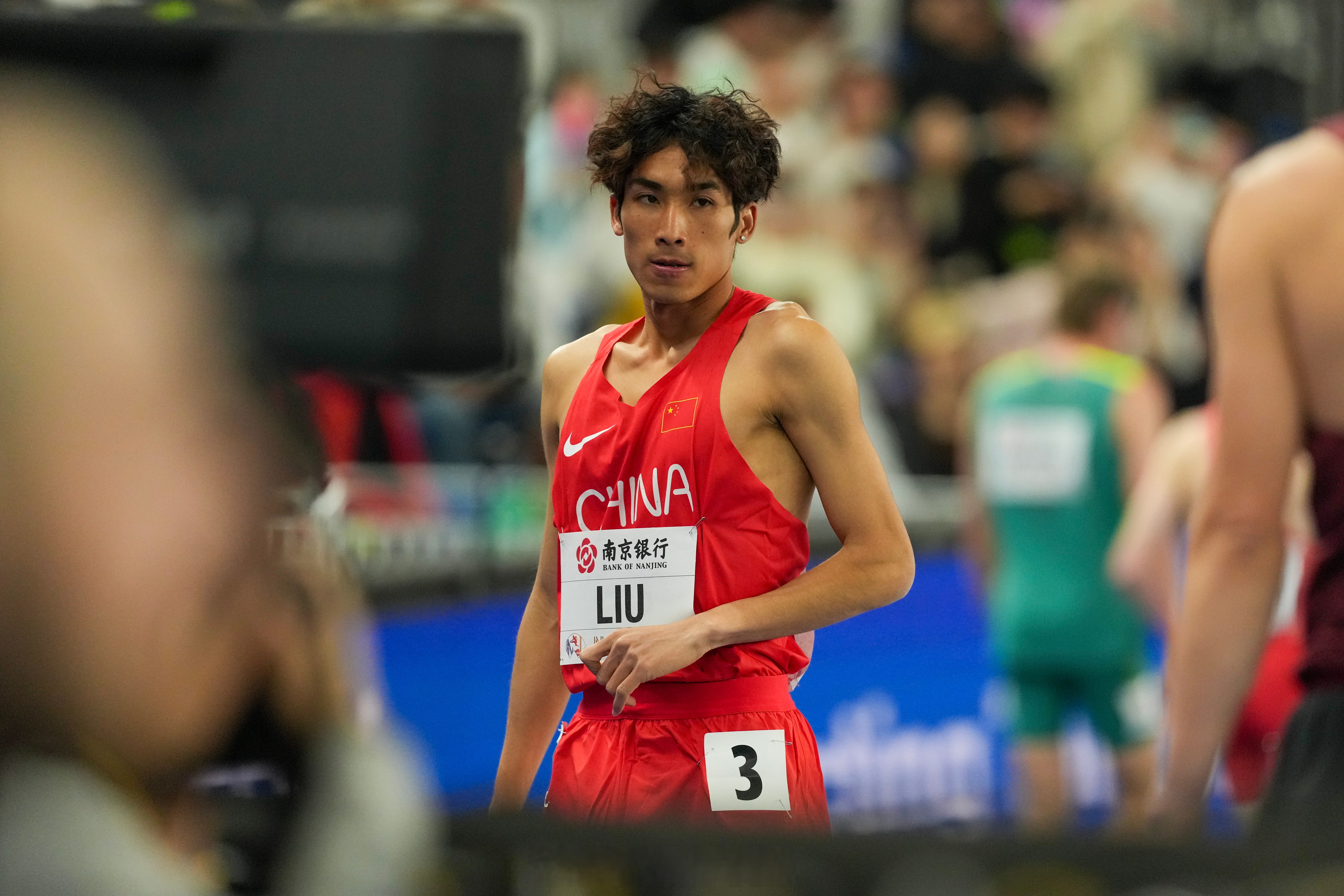 南京世界田联室内田径锦标赛# 男子1500米预赛,广西名将刘德助给鲻3