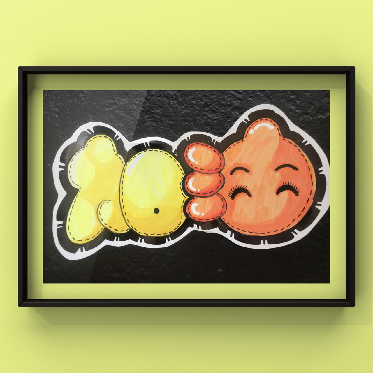 手绘pop字体练习|加油94 99 胖胖字体书写7115的"加油",把