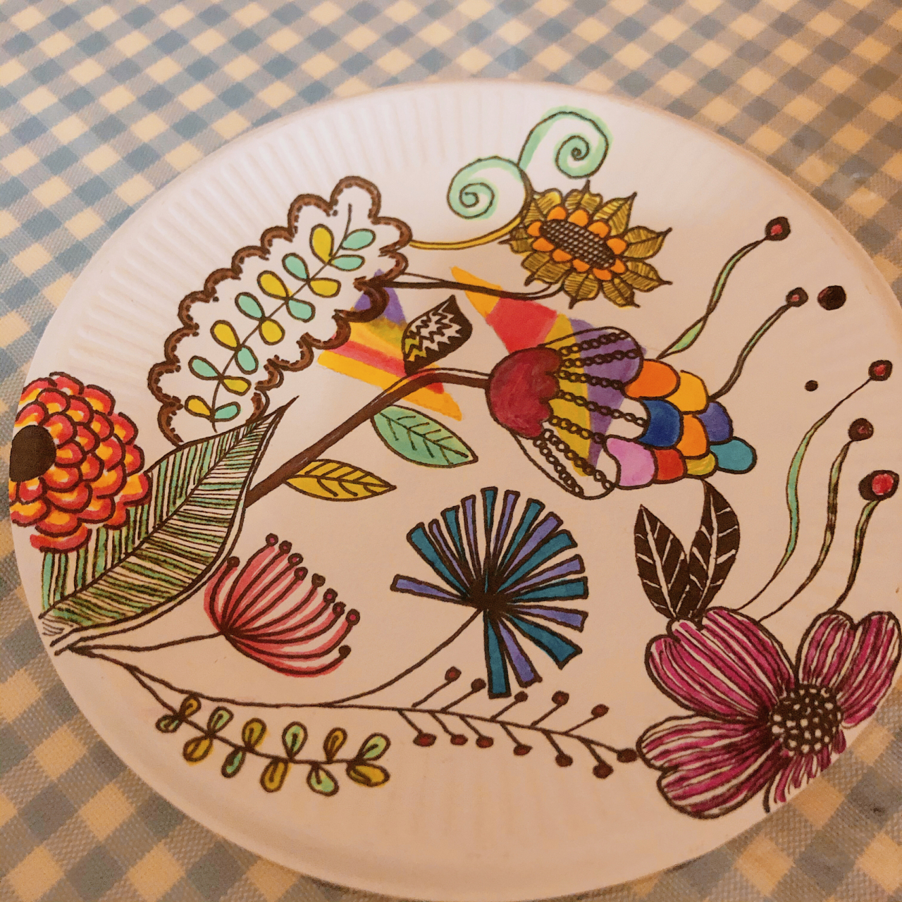 两小时的成果 创意美术纸盘画 今天想说点啥呢 坐着画画实在是容易