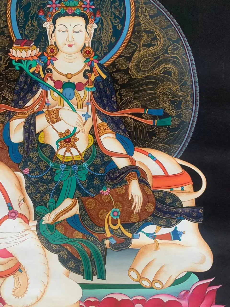 【精品唐卡】供奉首选 《普贤菩萨》高阶唐卡大师亲工作品.