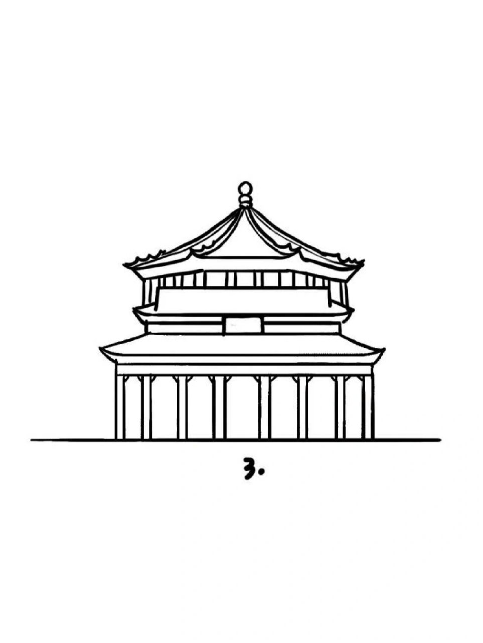 如何画中山纪念堂|地标建筑简笔画教程20 地标建筑第20个作品-广州