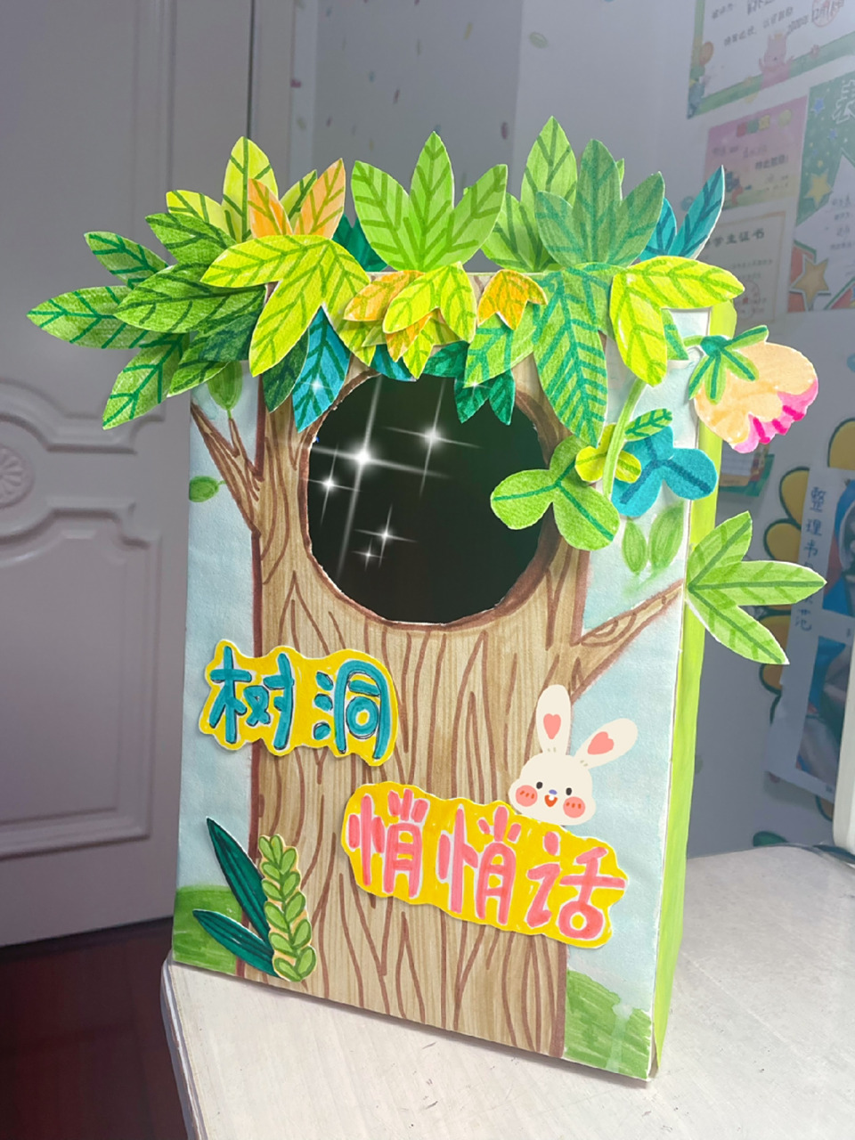 手作 | 树洞悄悄话信箱 给儿子学校做了一个小手工信箱,过程非常快乐