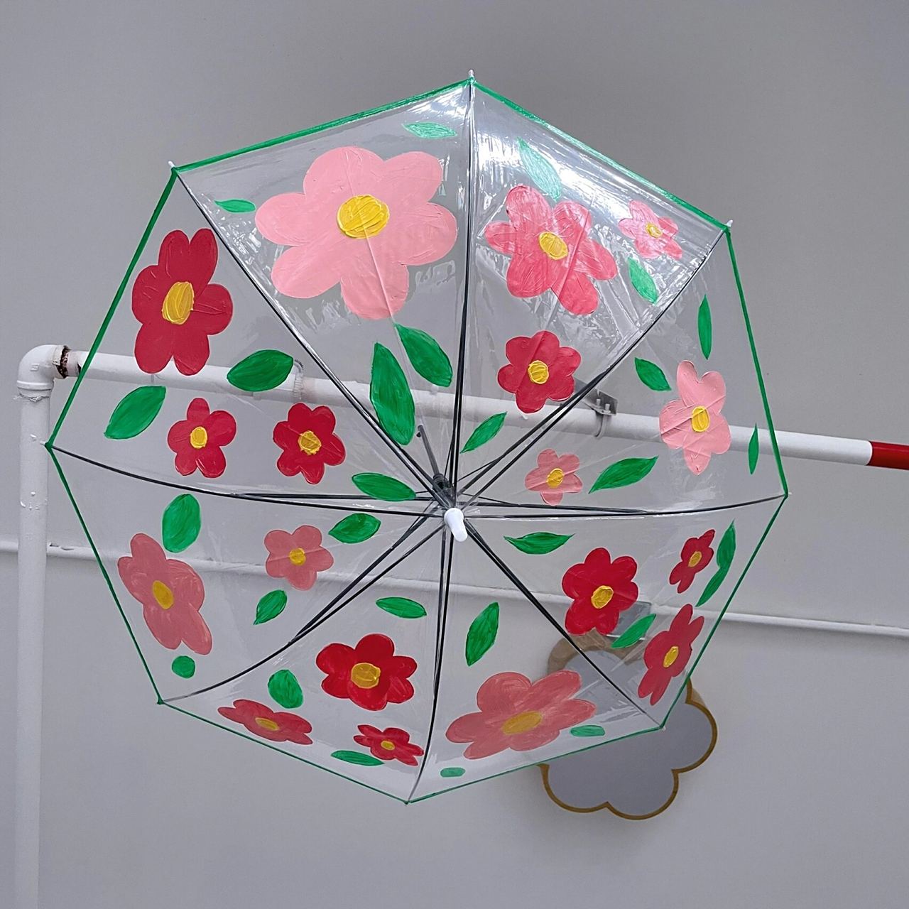 手绘透明伞93 #透明伞# #手绘透明伞# #diy# 	 #手绘雨伞# #幼儿园