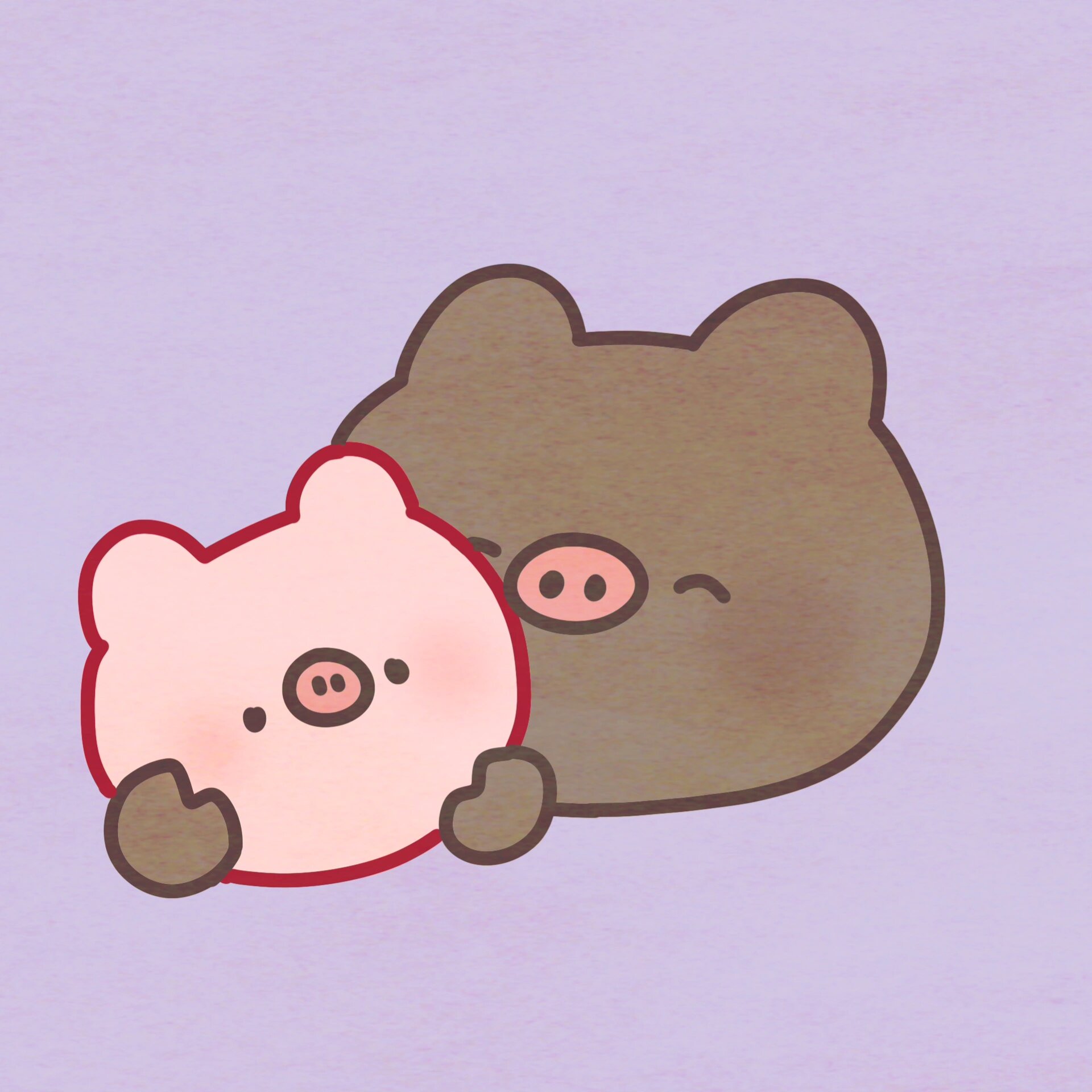 亲亲我的小猪 情侣头像