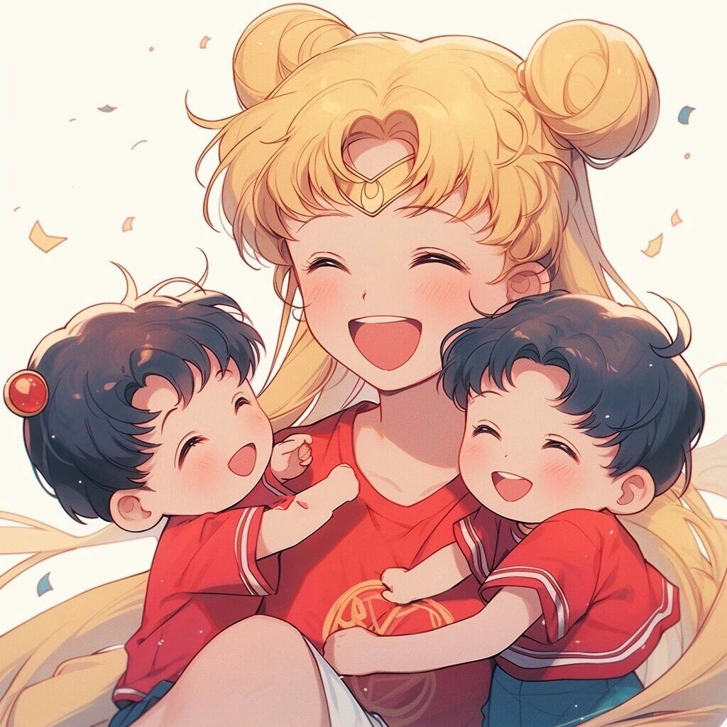 妈妈和一儿一女头像～你留言我做图