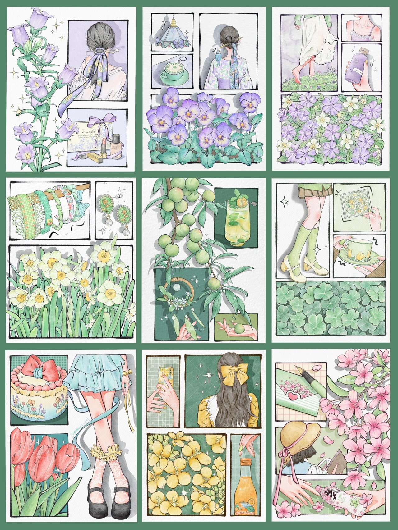 水彩分镜插画合集