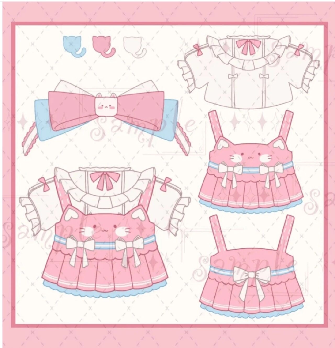 纸娃娃女衣服打印素材