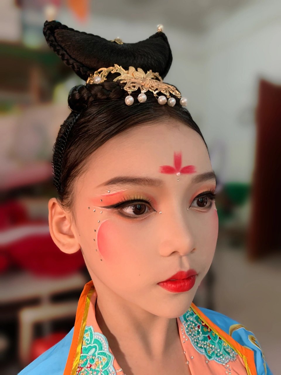 中国舞《宴乐》妆容 儿童舞台妆表演妆 小朋友表演妆,舞台妆,团体妆