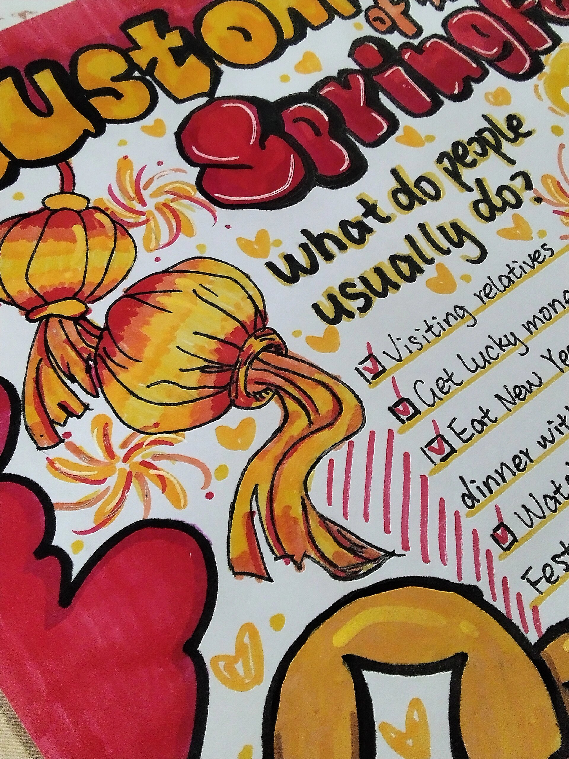 完成啦!春节英语手抄报a4