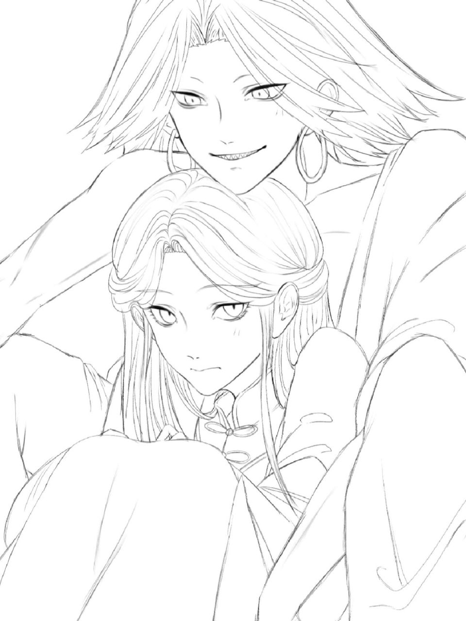 线稿一时爽…… 上色火葬场,来个大佬帮帮忙吧