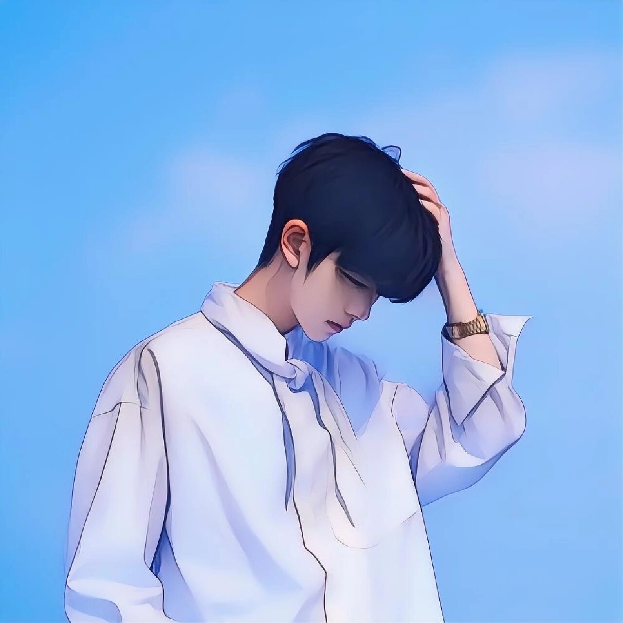 超帅侧脸杀男生头像