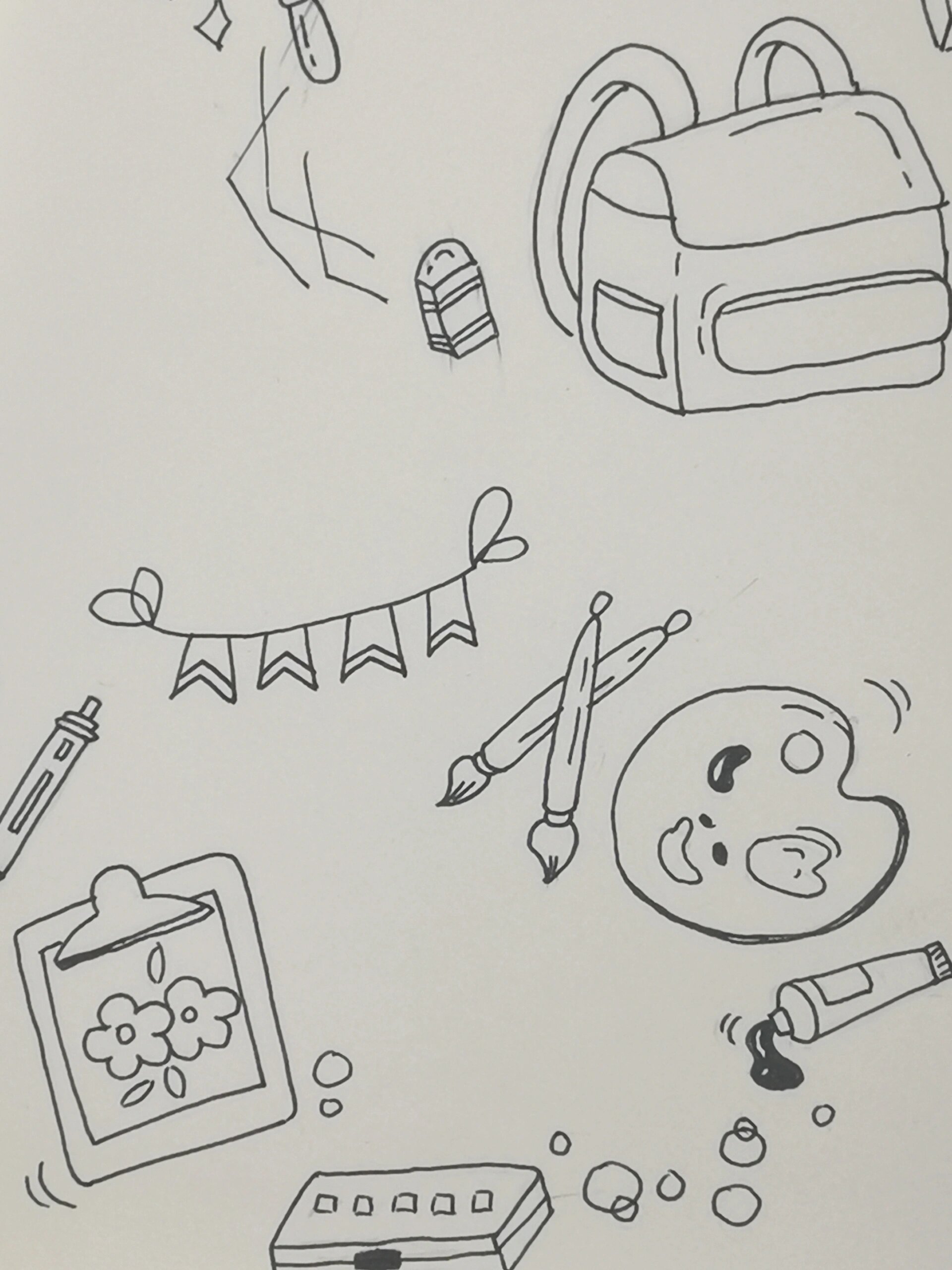 93|简笔画|画板画笔画具素材 来画一幅画吧