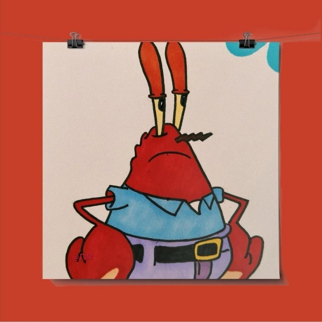 马克笔手绘|【蟹老板】(附手稿) 🦀 🦀 🦀 【我只顾喜欢,却忘记