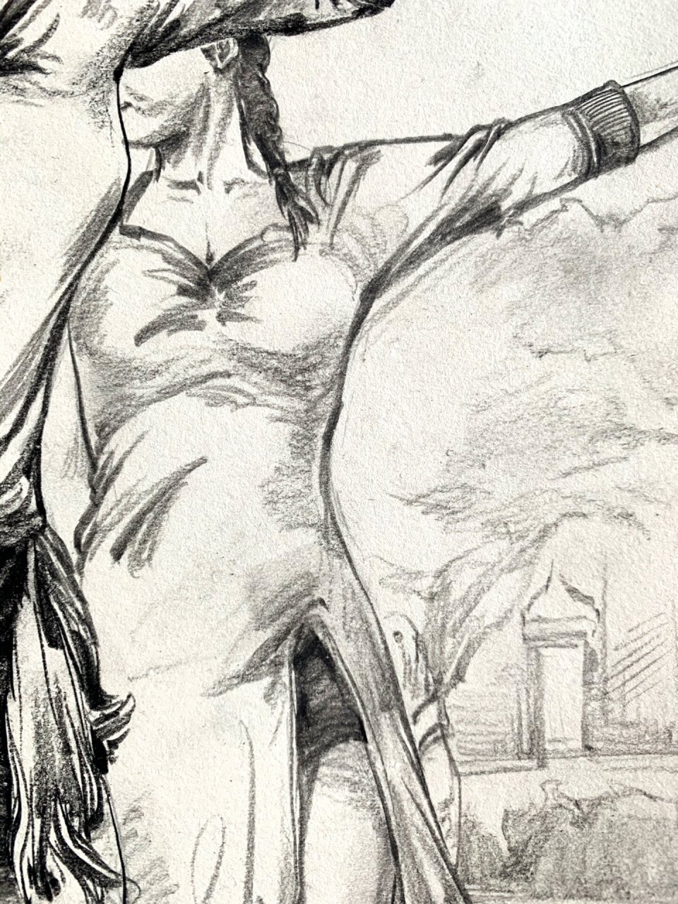 双人场景速写 场景速写素材 跳舞的女青年 助力北京美术联考,材料