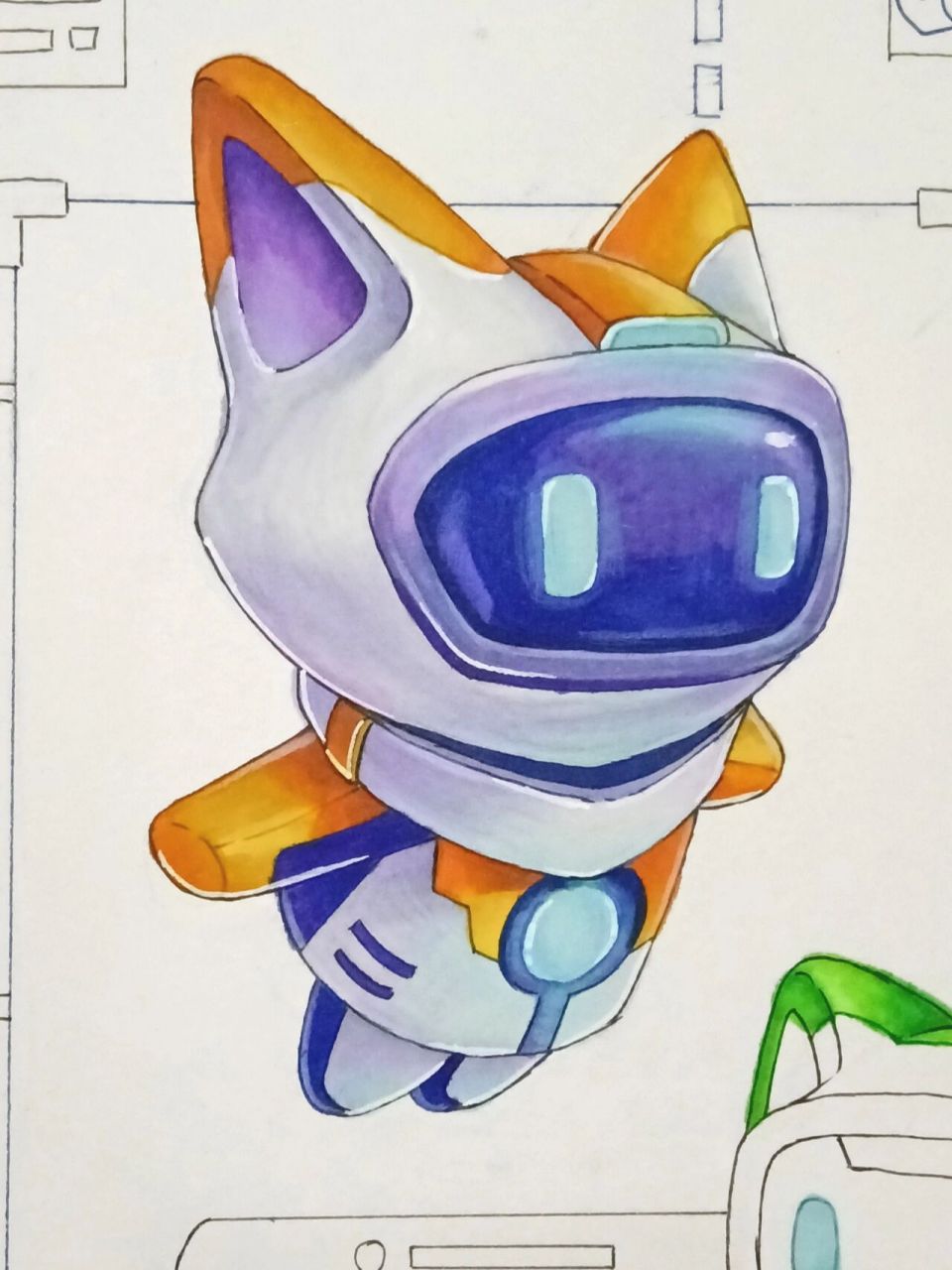 小机器人手绘～ 可可爱爱 久远的存图(小机器人)98 临摹手绘96