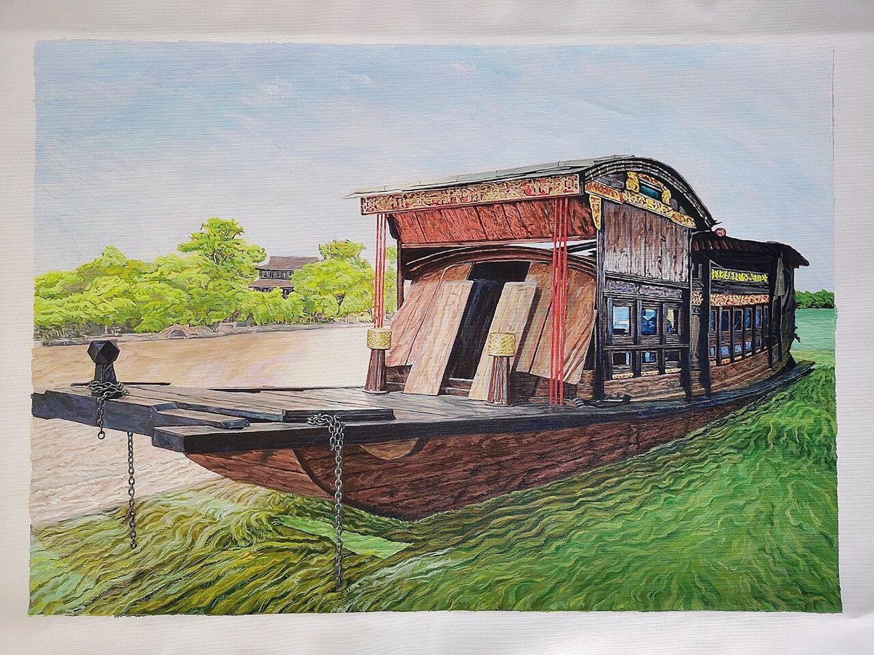 嘉兴南湖红船 绘画图片