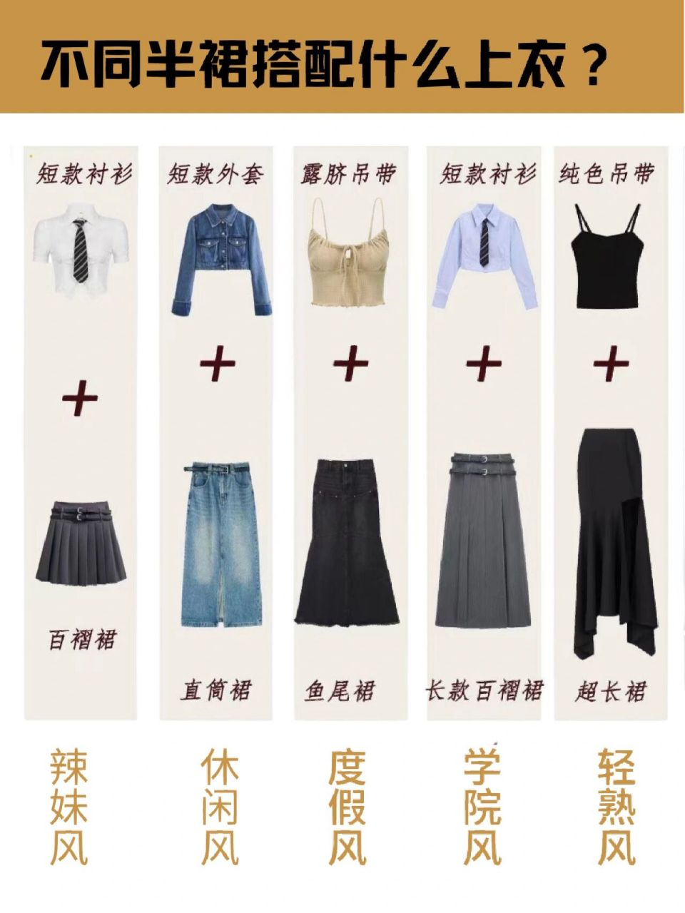 不同类型裙子怎么搭上衣71别傻傻做大冤种了 不同的半裙搭配不同