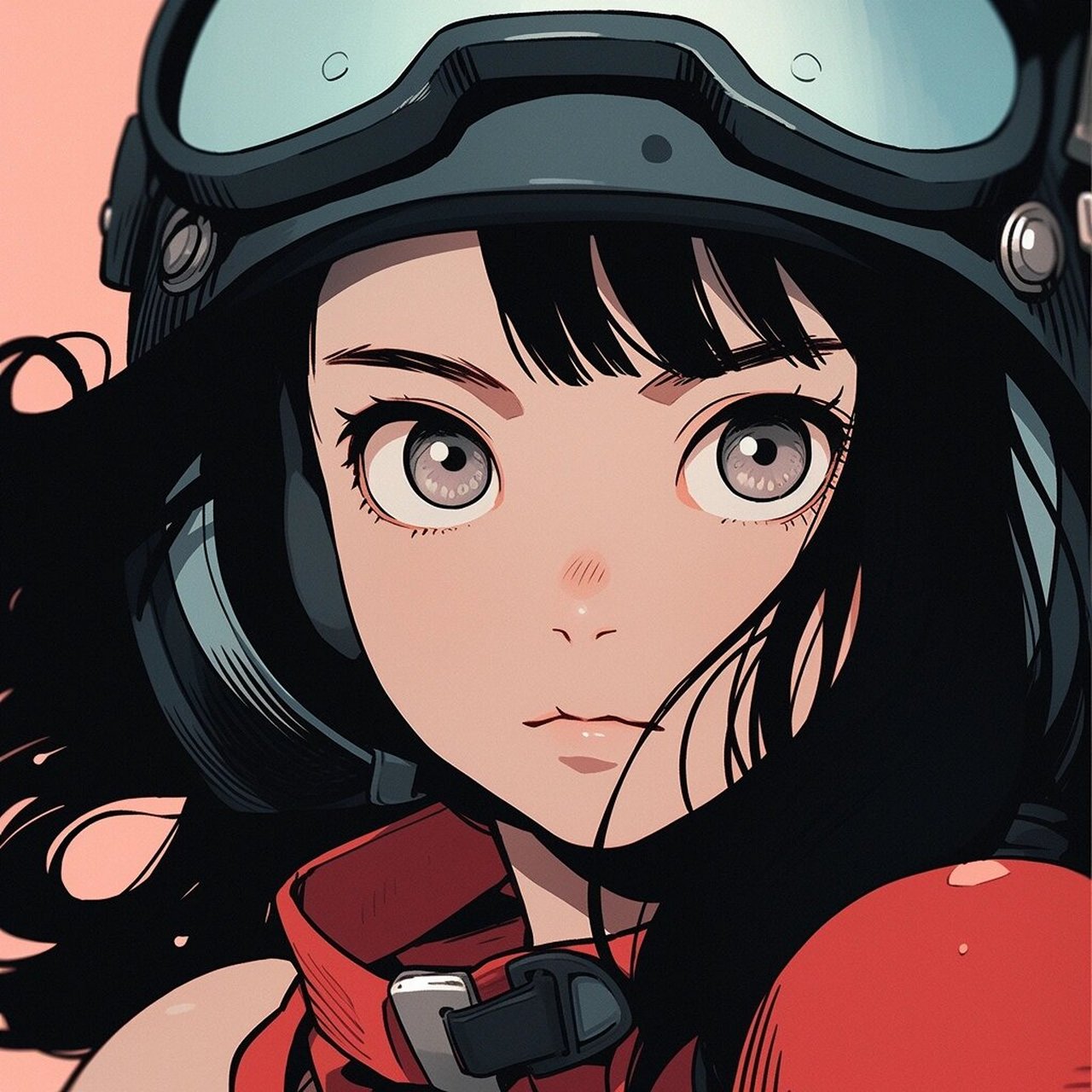 机车头盔女孩-旧漫