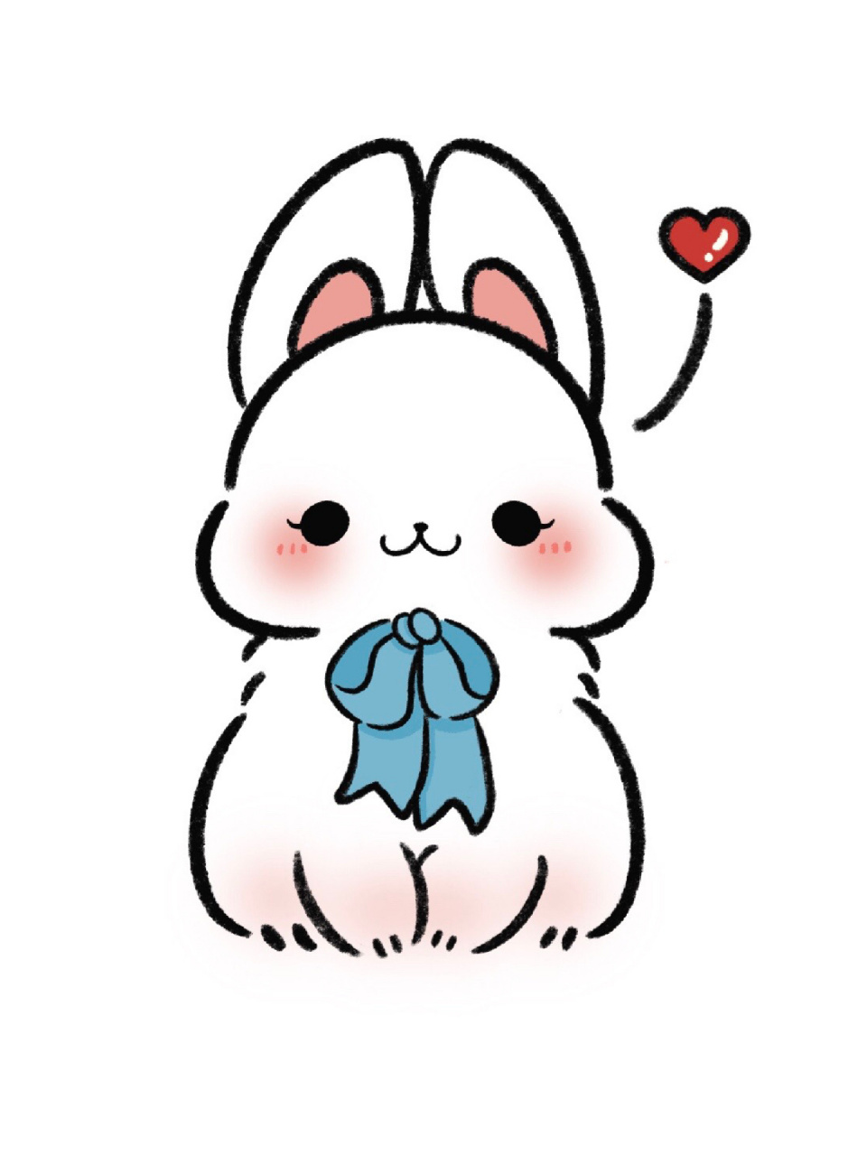 今天来画一只很可爱很乖很有礼貌的小兔子哟,上完色后敲可爱的呢
