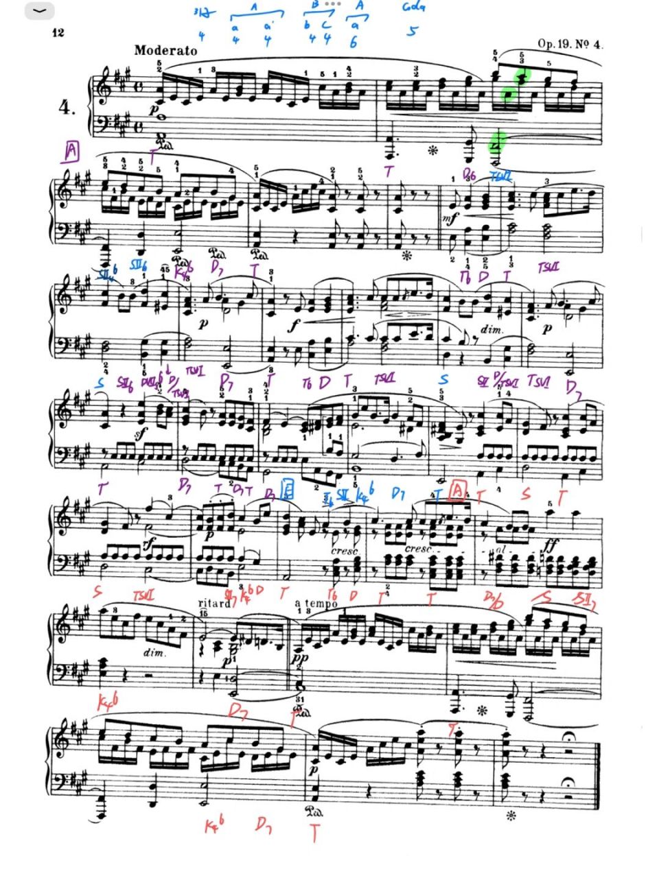 no4"曲式分析 一,曲式结构 带再现的三段式,4/4拍,中板,主调是a大调.