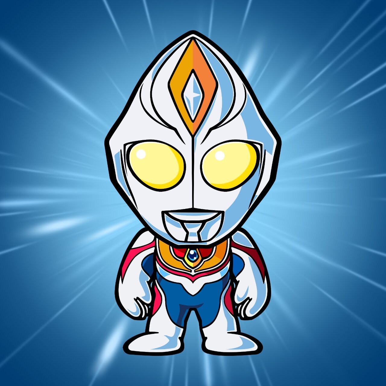 q版奥特曼头像 原图很模糊,重新绘制了一下.