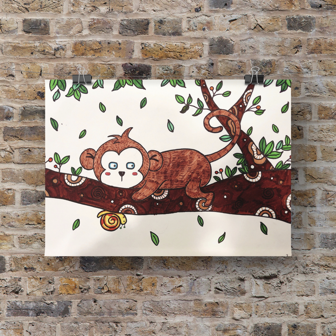 创意美术 儿童画 会爬树的小猴子92 创意美术