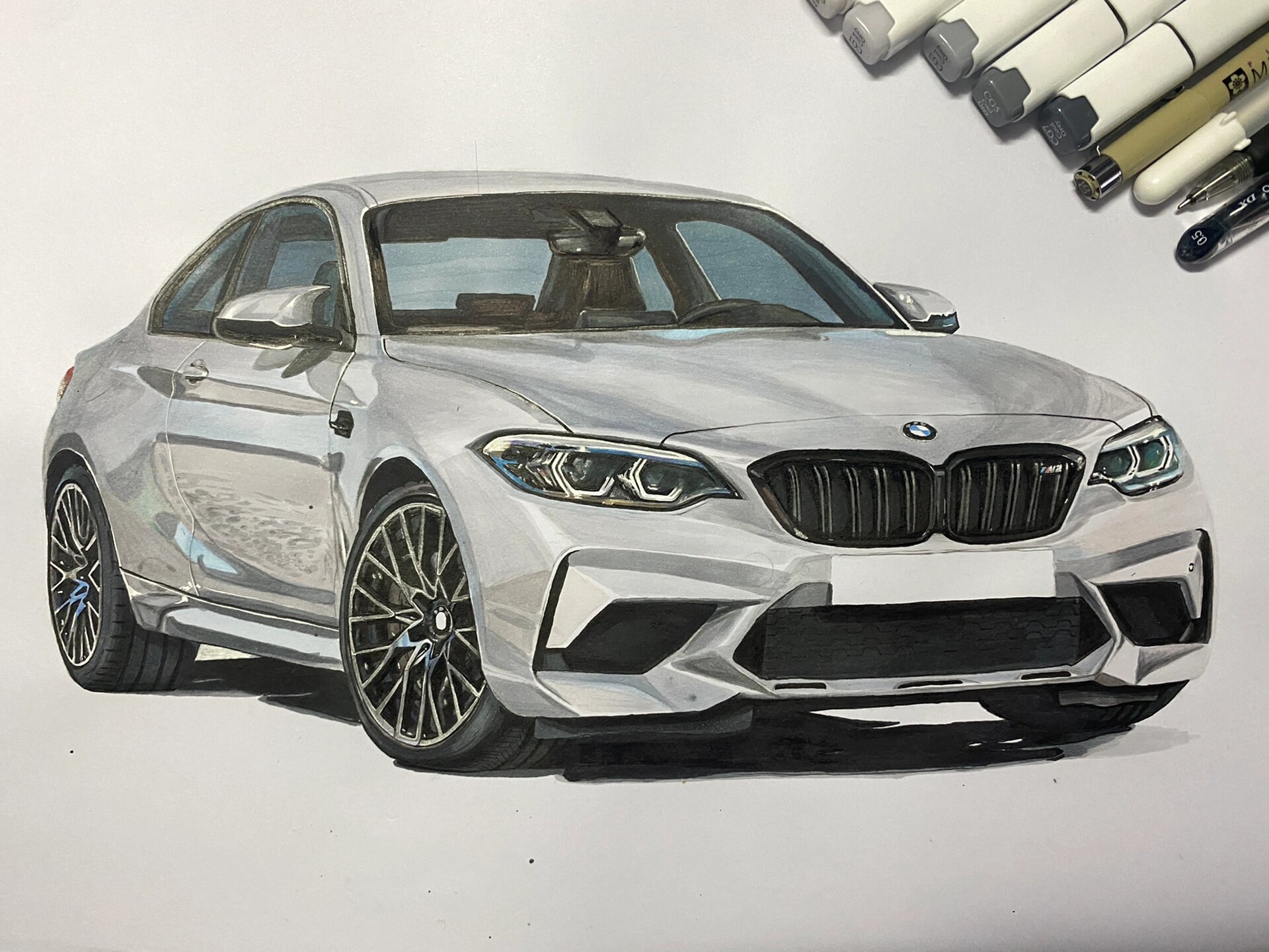 手绘bmw m2