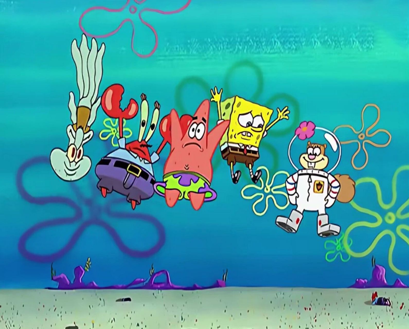 章鱼哥与众不同的降落方式 截选自海绵宝宝第二季