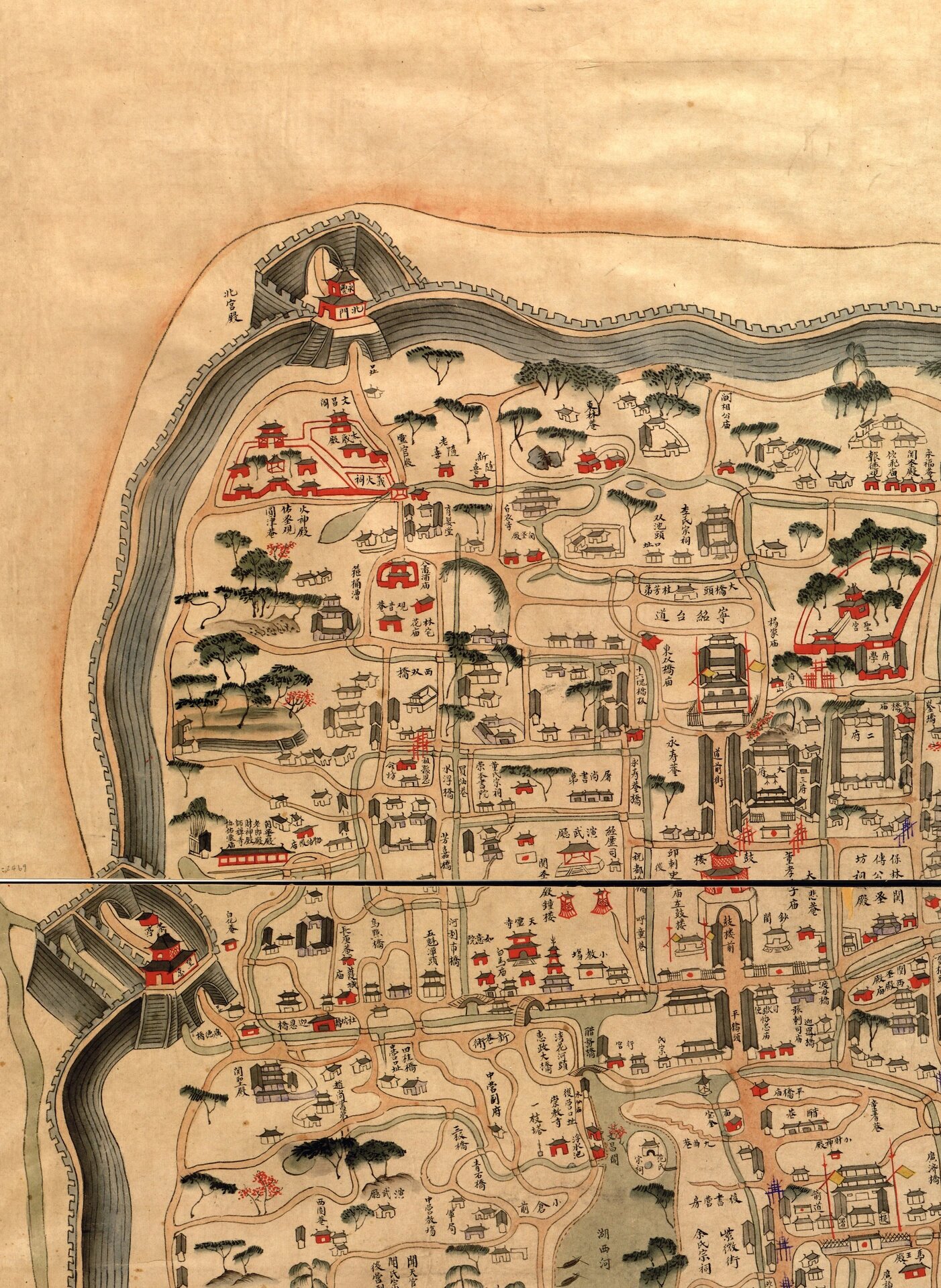 宁郡地舆图-道光二十六年(1846) 图中未附方位坐标及图例,但北方在上.