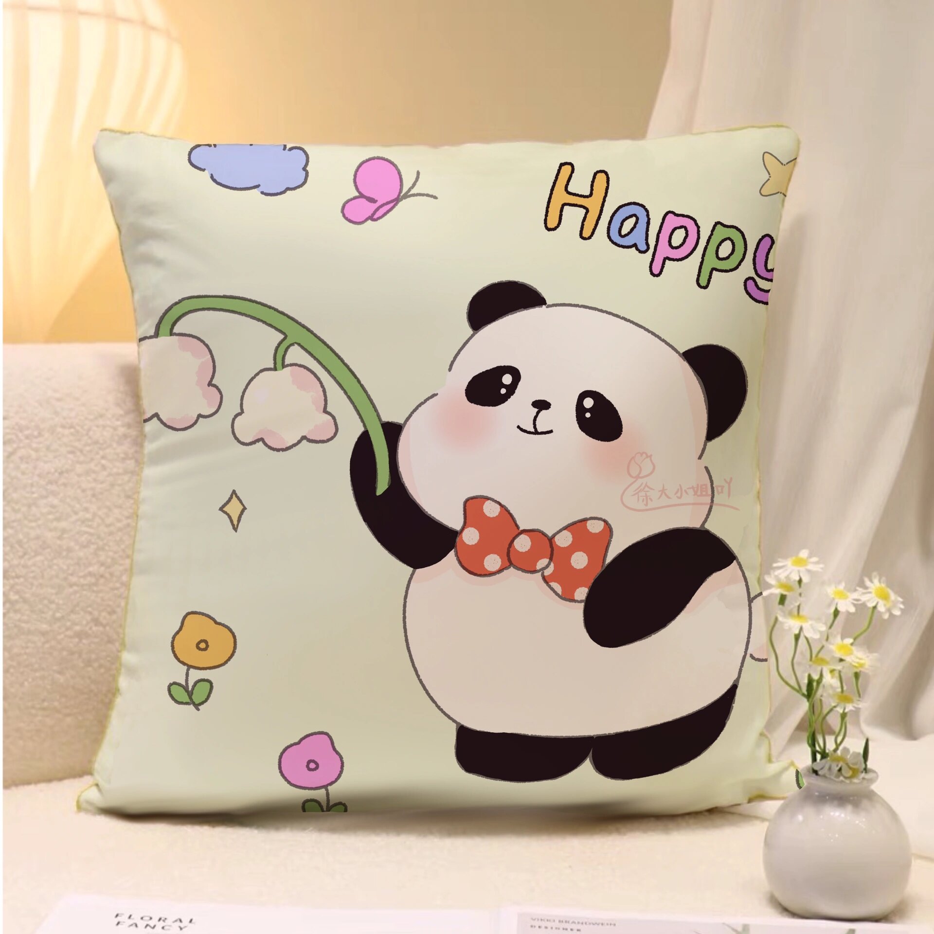 卡通熊猫抱枕