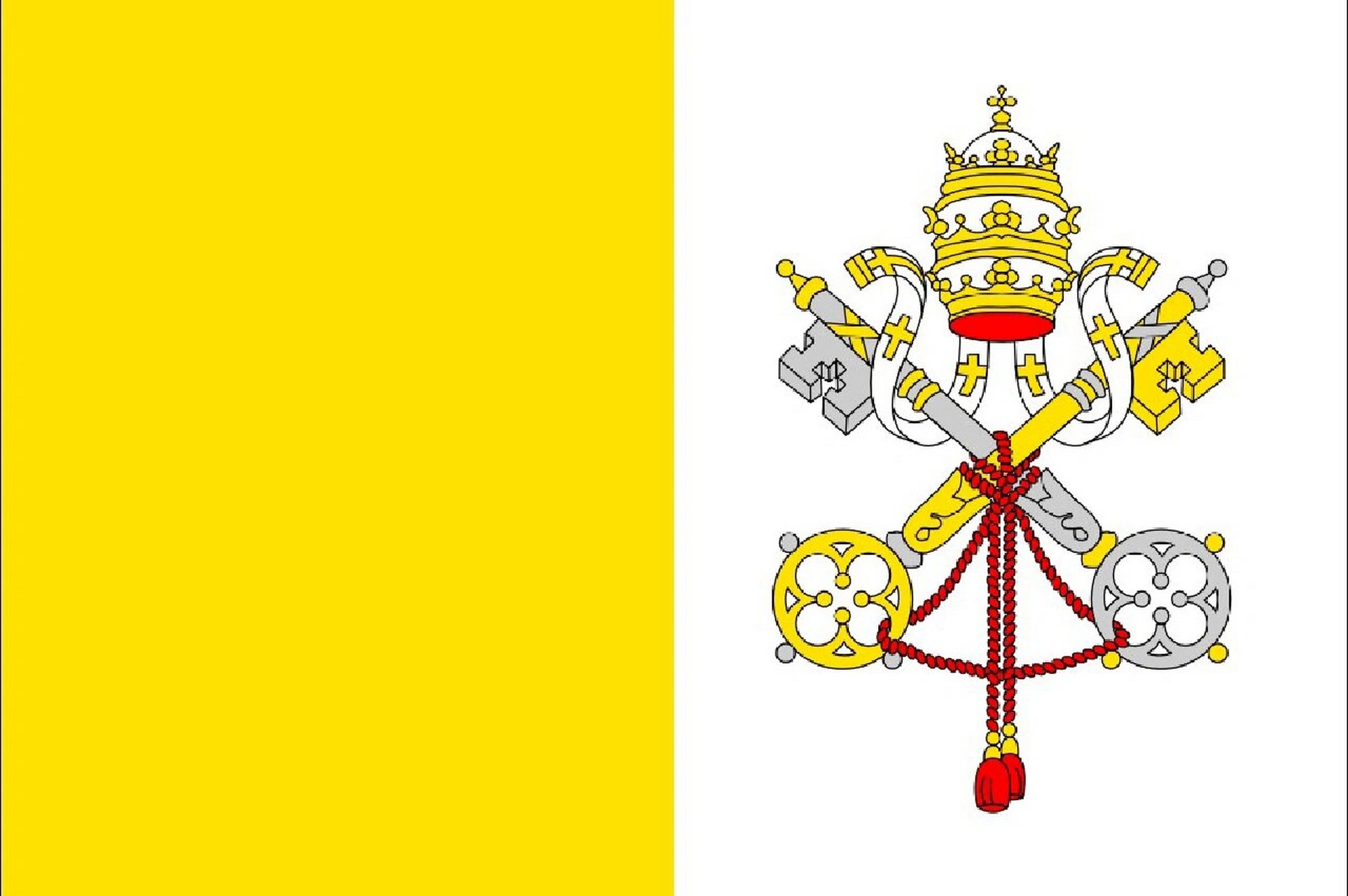 各国国旗意义 梵蒂冈城国国旗为梵蒂冈的国旗,国旗为正方形,由金黄和