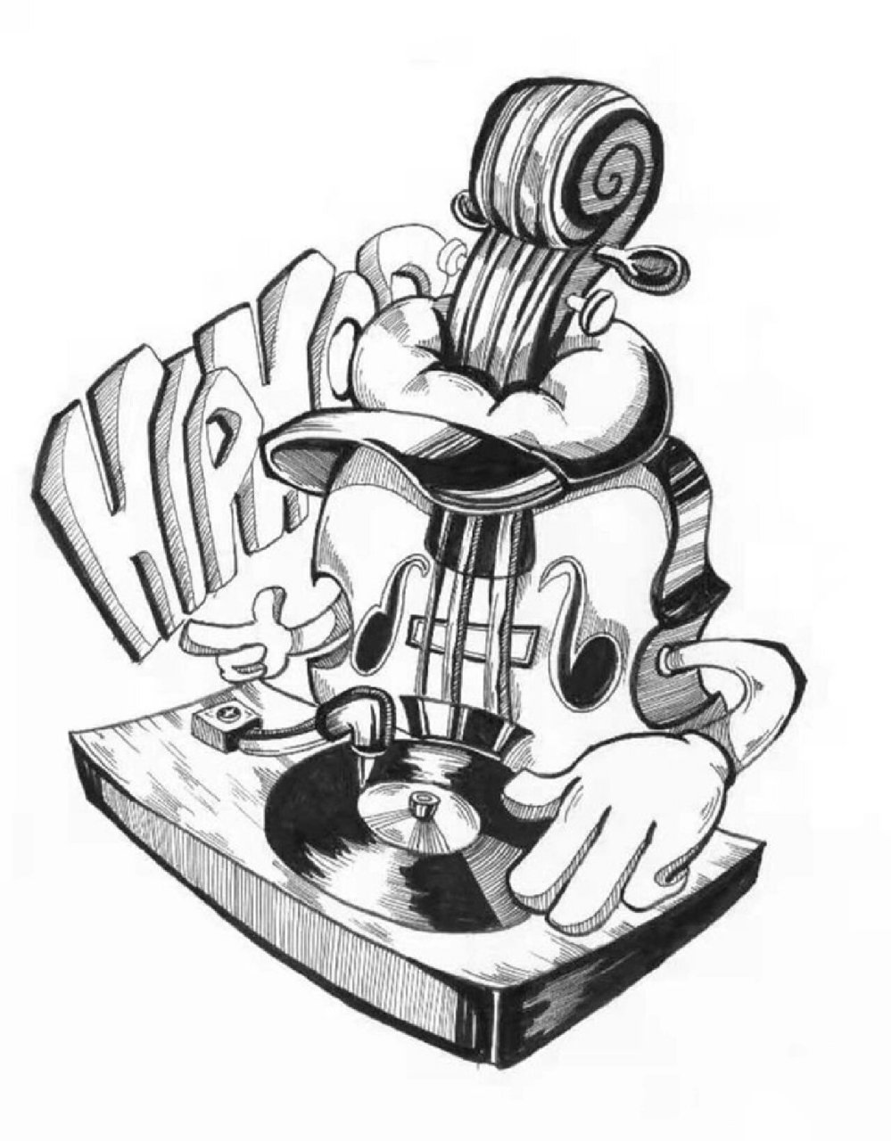 一个物体:例如乐器 进行图形创意改造 要比它的传统形式更出彩更具有