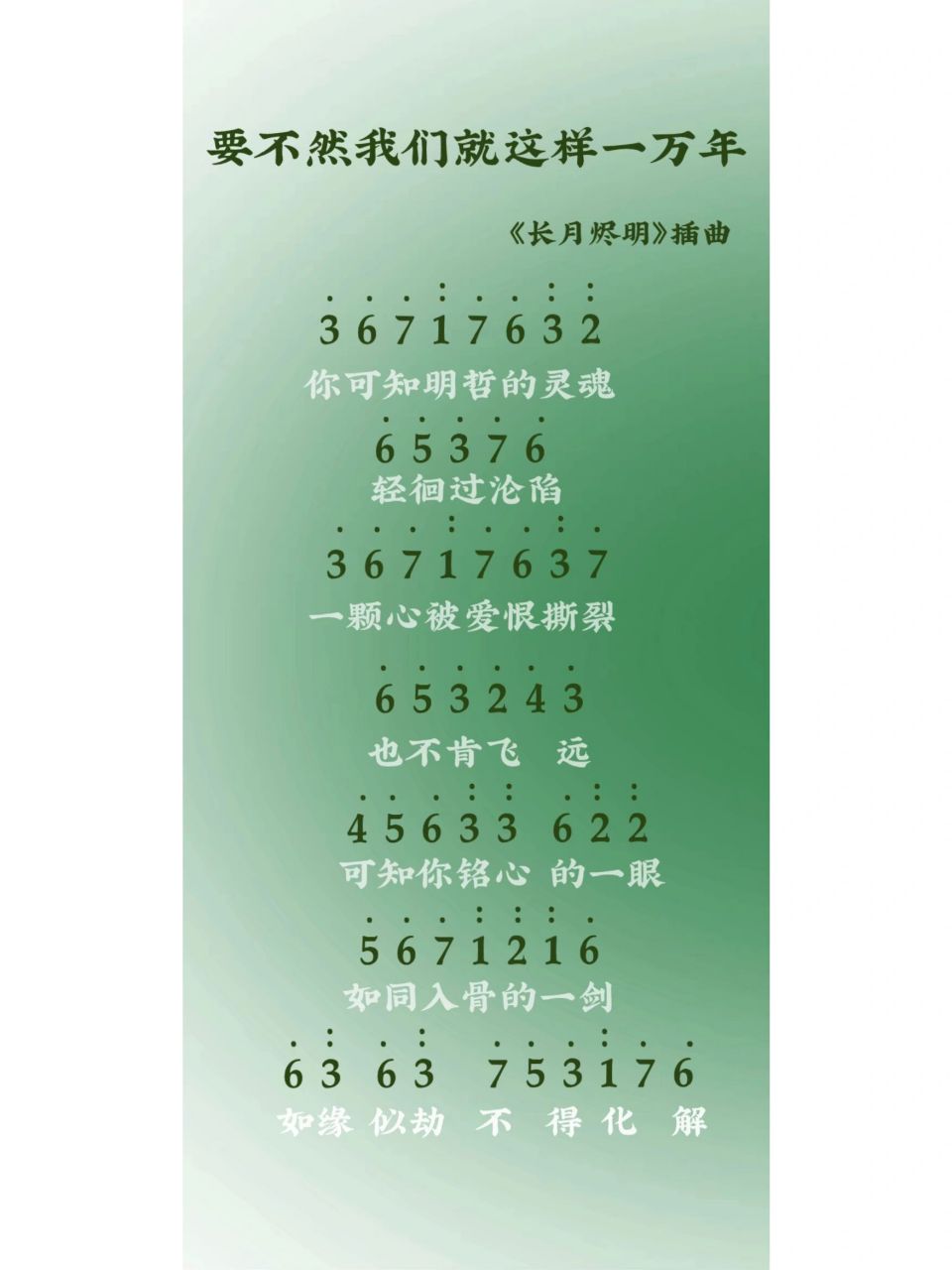 要不然我们就这样一万年 钢琴简谱  62ming