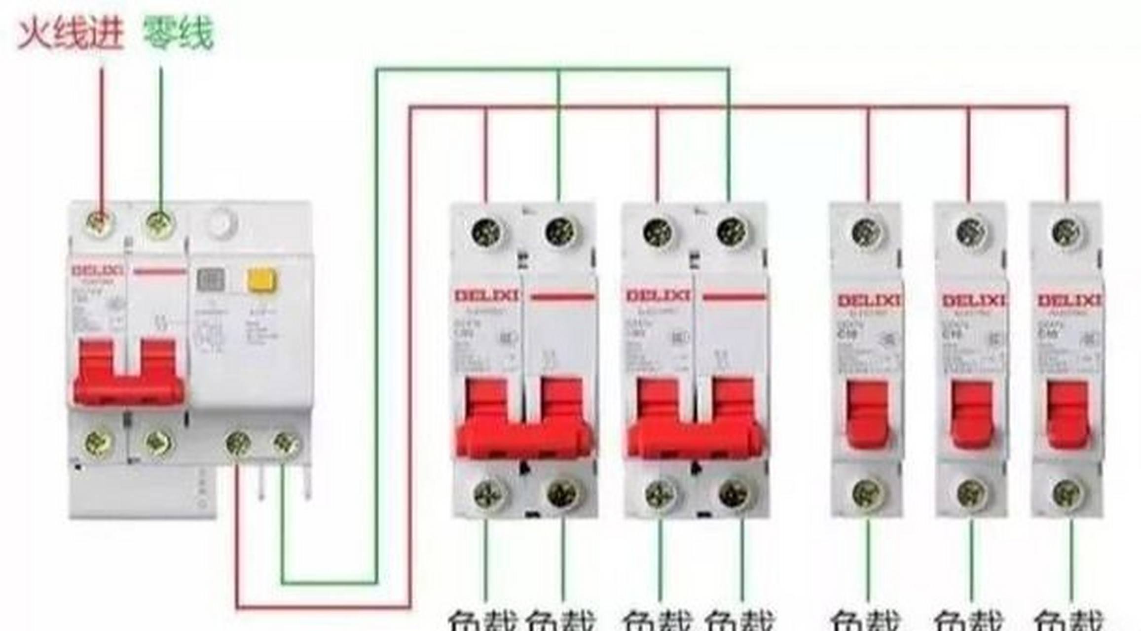 空开和漏保的5大属性,接线左零右火 !