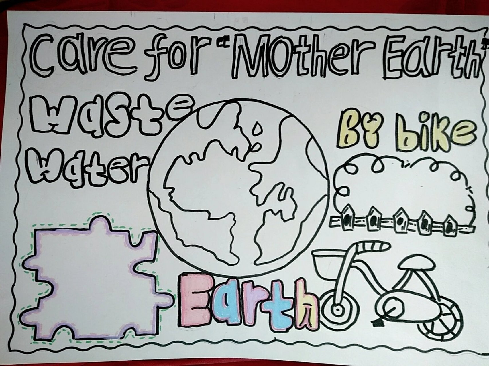 关爱地球,英语手抄报.不喜勿喷