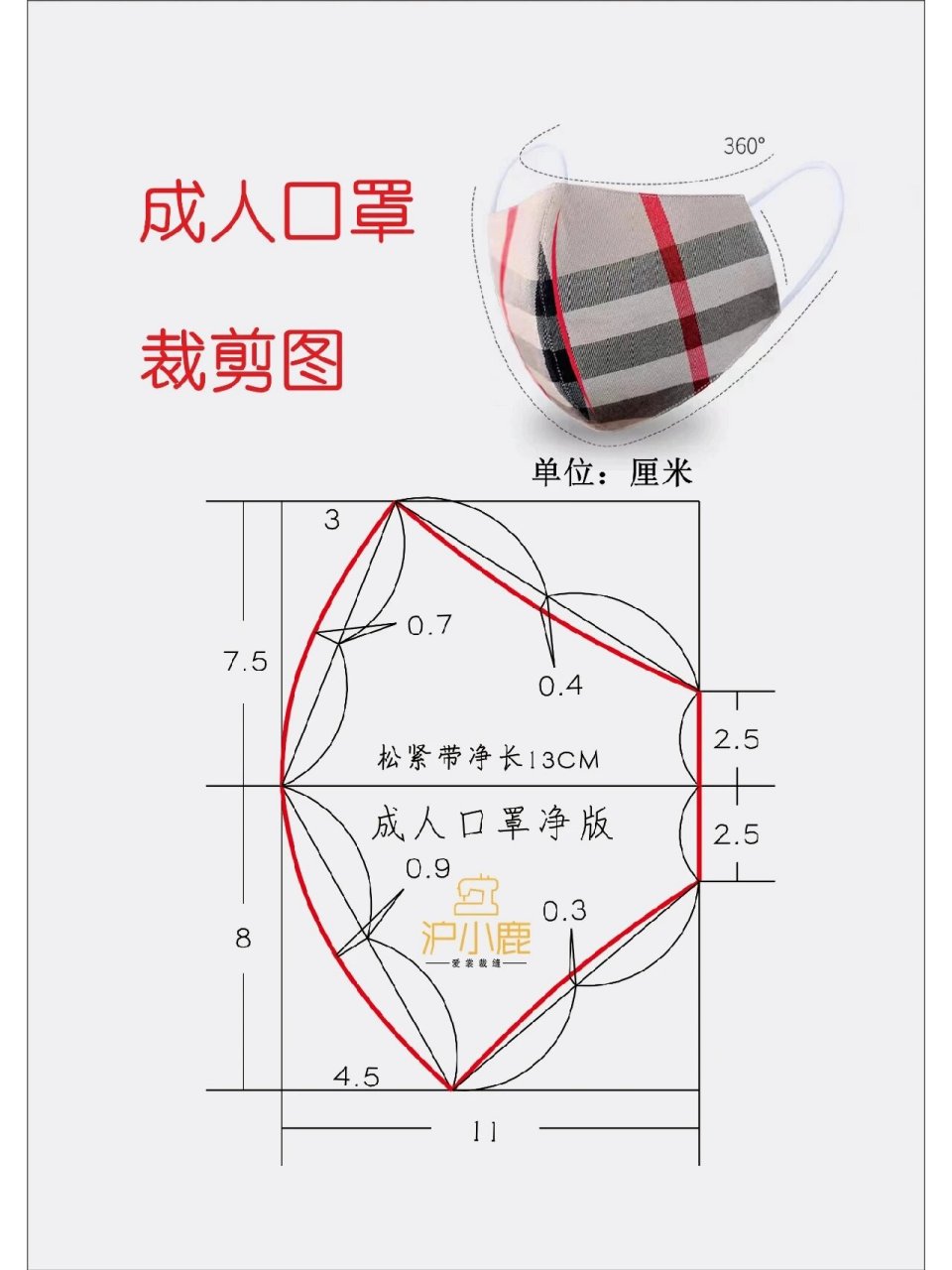 口罩分解图图片