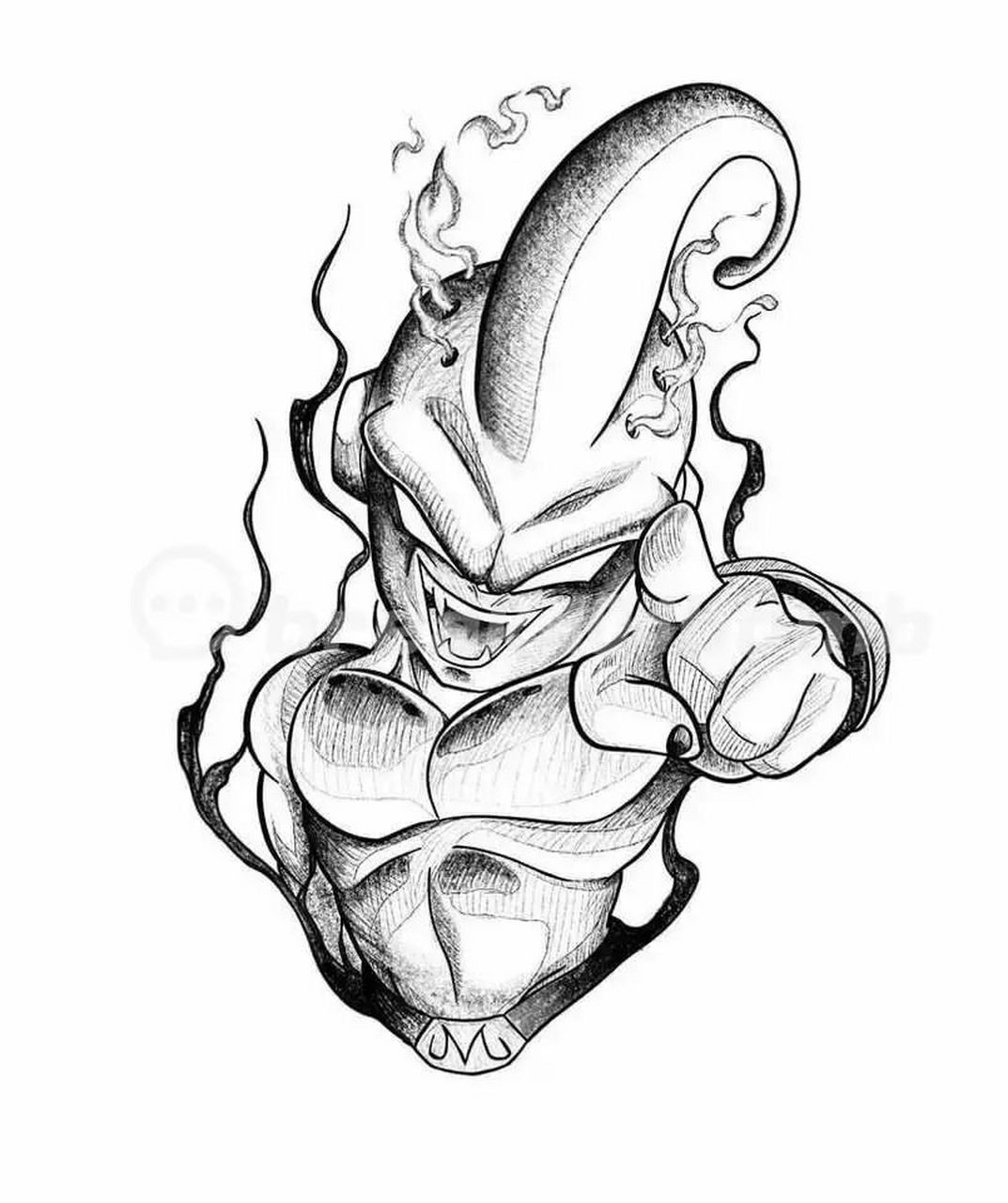 日漫卡通纹身黑白花臂拼接纹身手稿(8张) 动漫迷该有的纹身