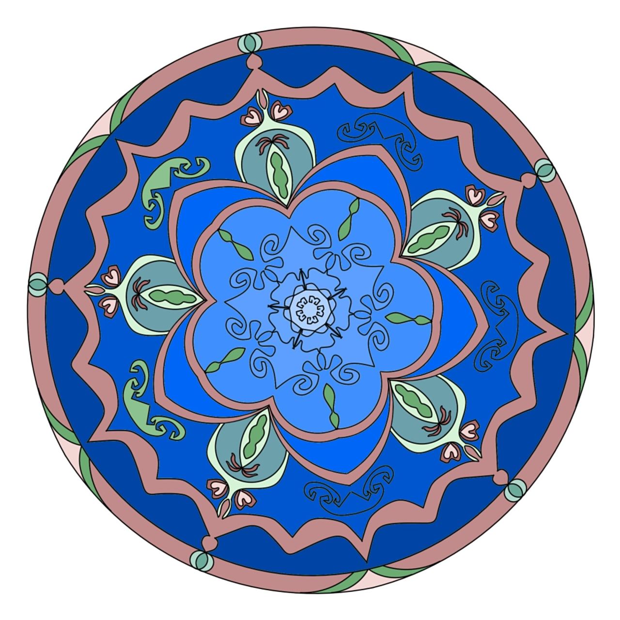 圆适合纹样图案设计 纹样绘画 今日份纹样长这样