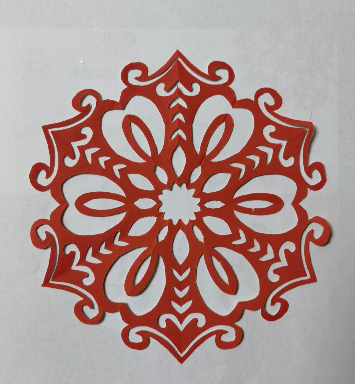 剪纸刻纸,6角团花纹