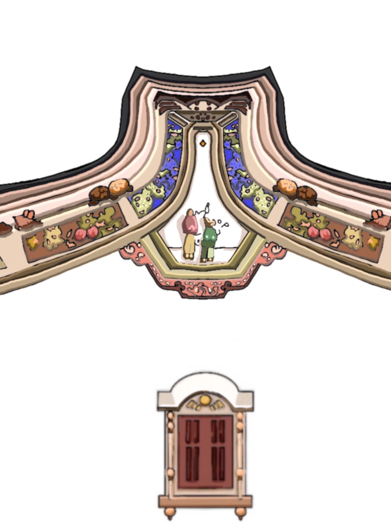 潮汕厝角头手绘 潮汕五行山墙居民建筑文化 五行厝角头,金木水火土