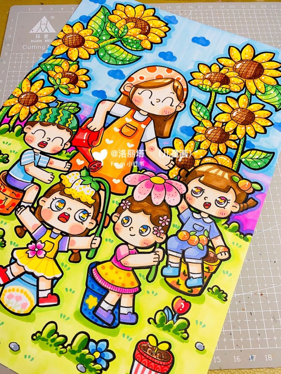 原创幼教考编主题画 节日主题《辛勤的园丁》 粉笔一支恩情长,清风