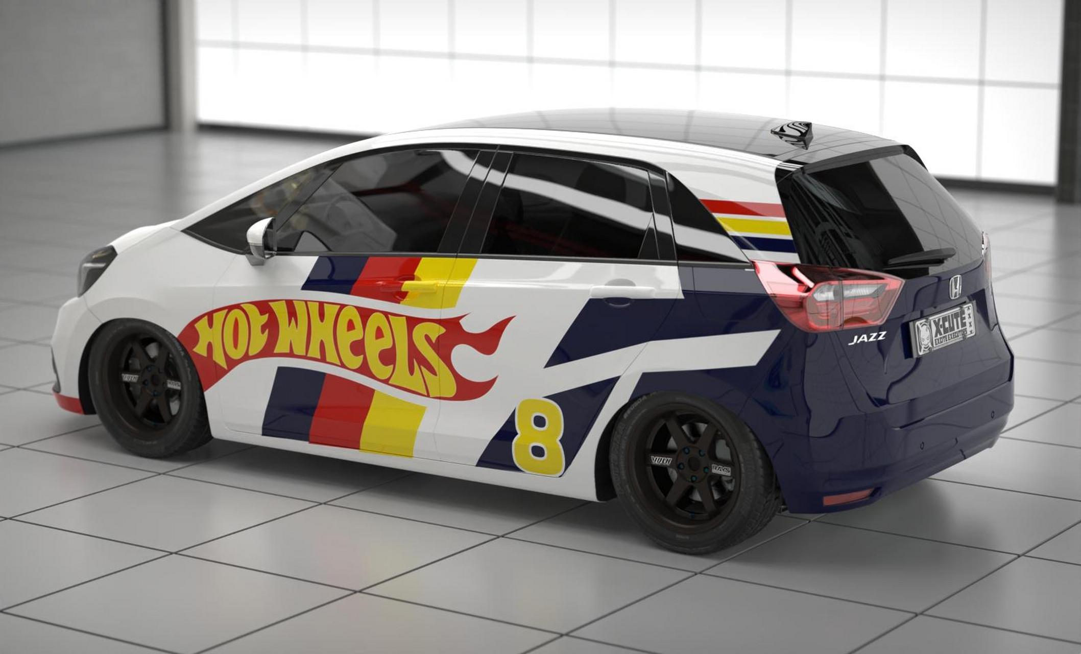 本田飞度 车身彩绘涂装贴膜改色 风火轮.