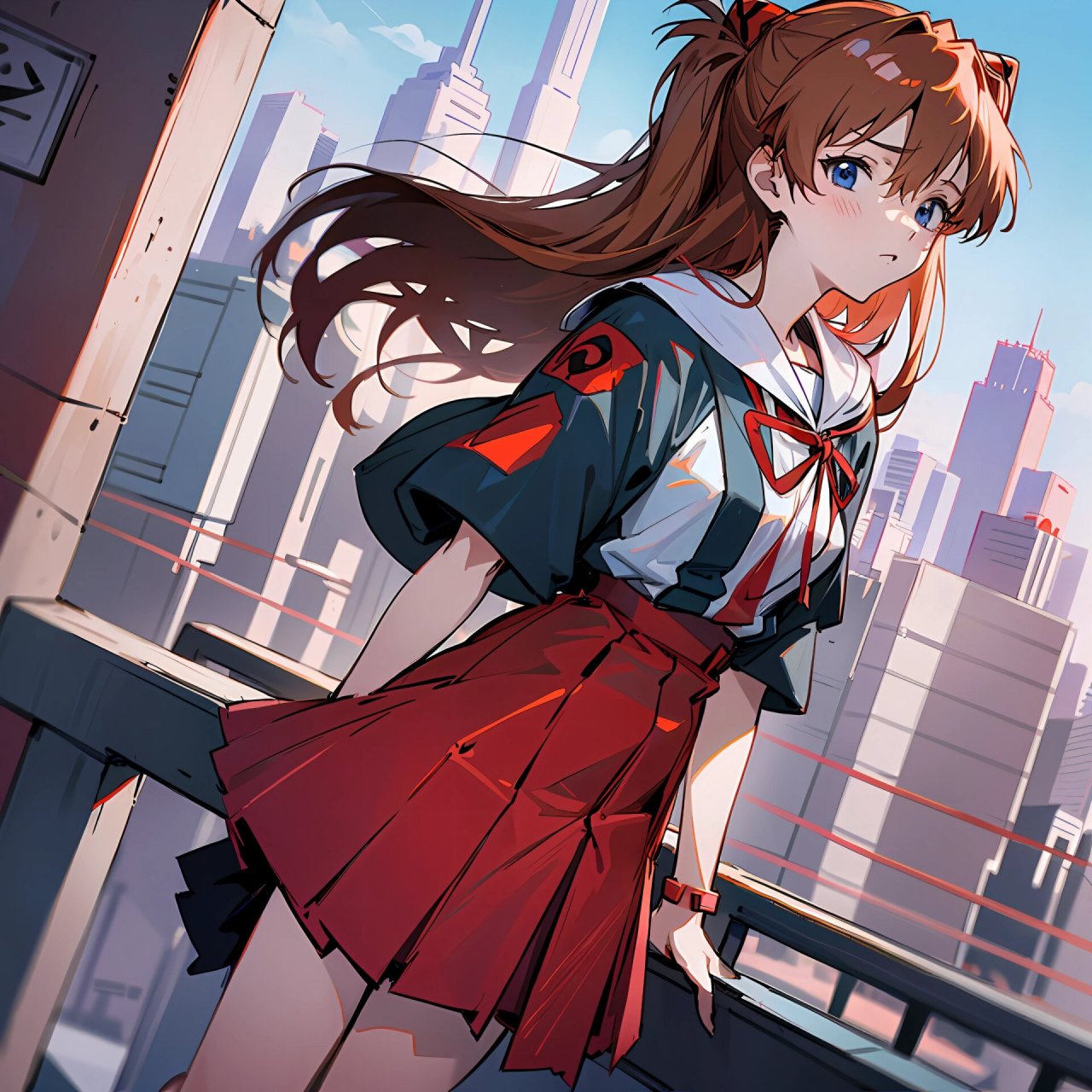 asuka 明日香       校服风格,驾驶服风格,傲娇,微笑表情都画了