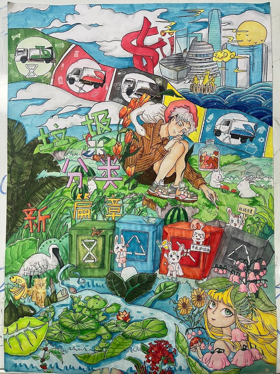 垃圾分类绘画 垃圾分类绘画   叶老师学生同款定制马克笔在链接啦