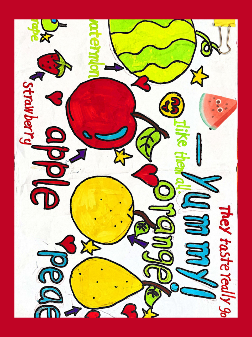 英语水果手抄报 三年级下册孩子们的手抄报,赞赞赞