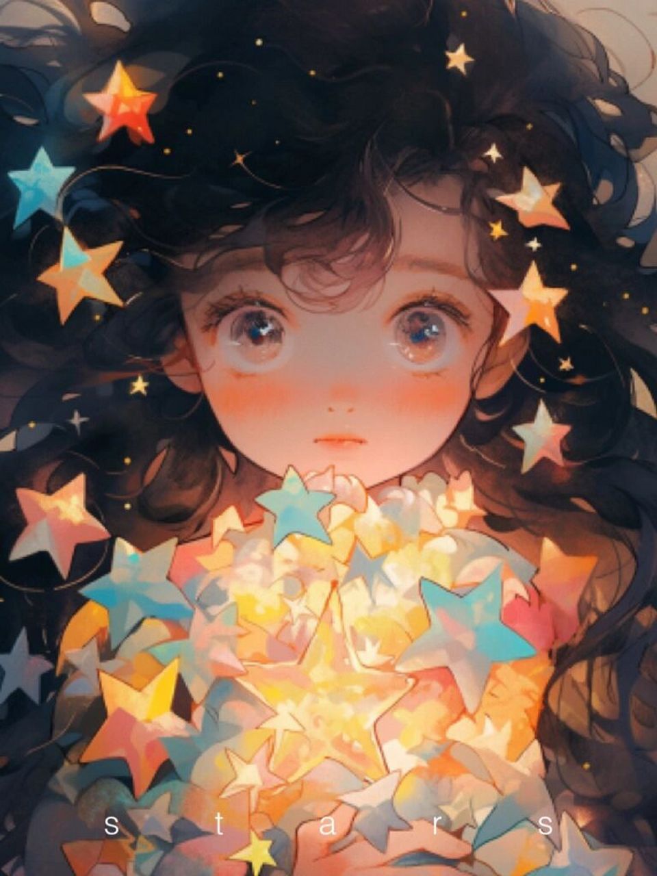 治愈系少女捧星星头像&壁纸|星与心愿✨🌟💫  这里是会画画会ai